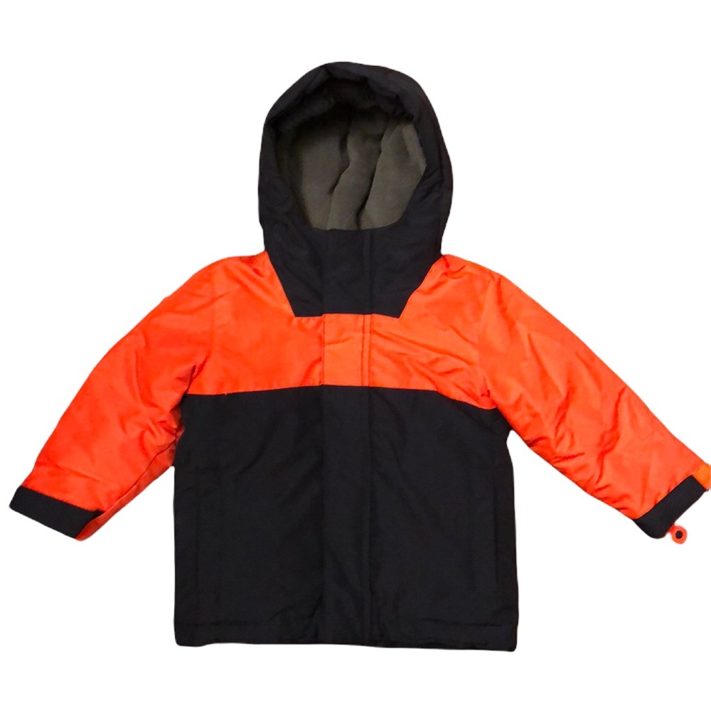 The Children’s Place 2T Hooded Winter Jacket, Navy Blue and Orange